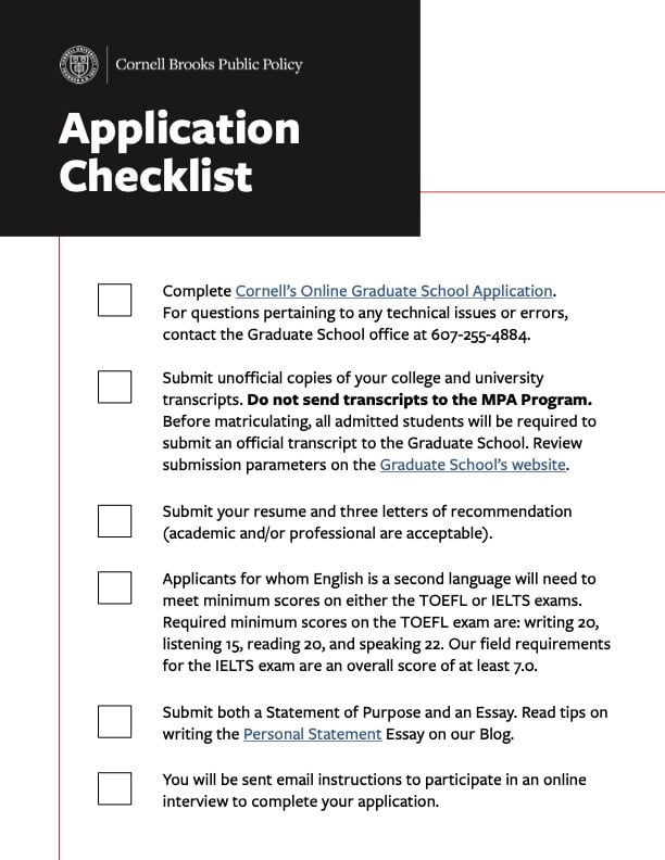 MPA Value Guide Admissions & Application Information